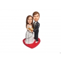 Personalisierte Hochzeitstortenfiguren für Liebespaar Hochzeitstorte mit rotes Herz