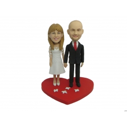 Personalisierte Hochzeitstortenfiguren für Liebespaar Hochzeitstorte rotes Herz